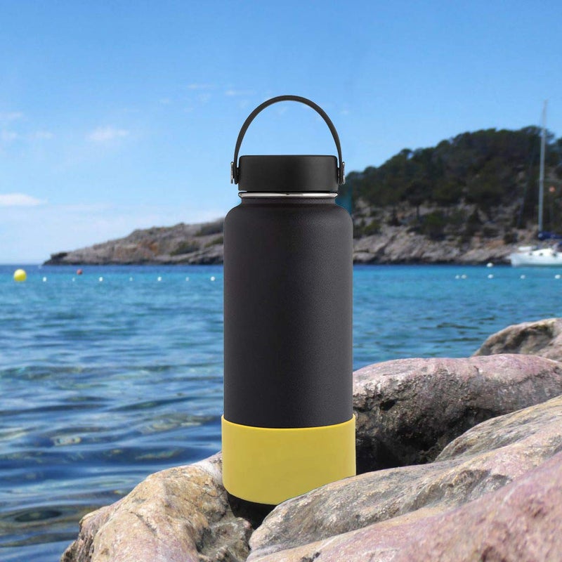Flaskars Protective Silicone Boot for 12 oz - 40oz Hydroflask Water Bottles Anti-Slip Bottom Stanley Sleeve Cover Bumper (Medium, Yellow) - Image 5